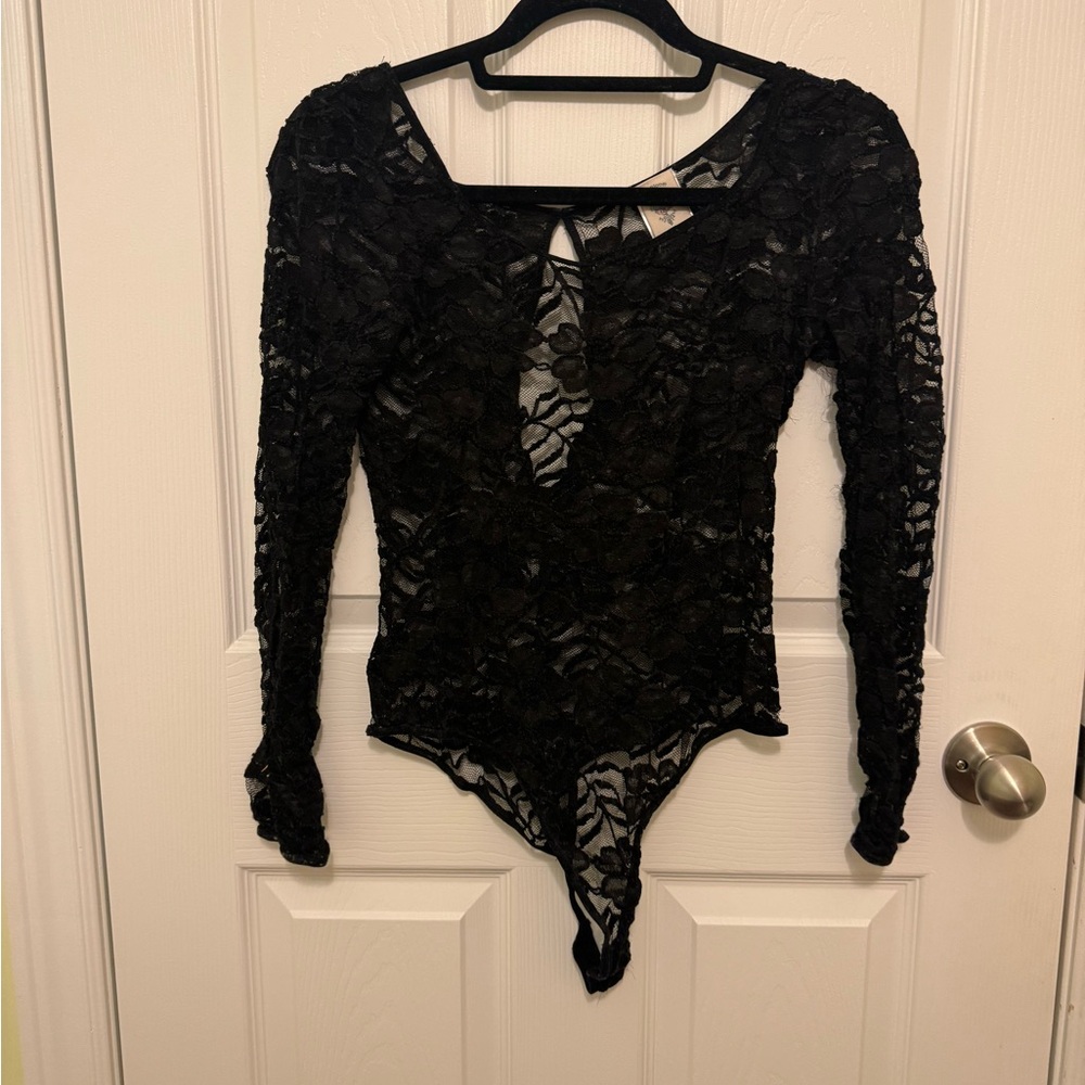 Elegant Black Lace Bodysuit